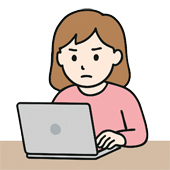 pcを操作する女性